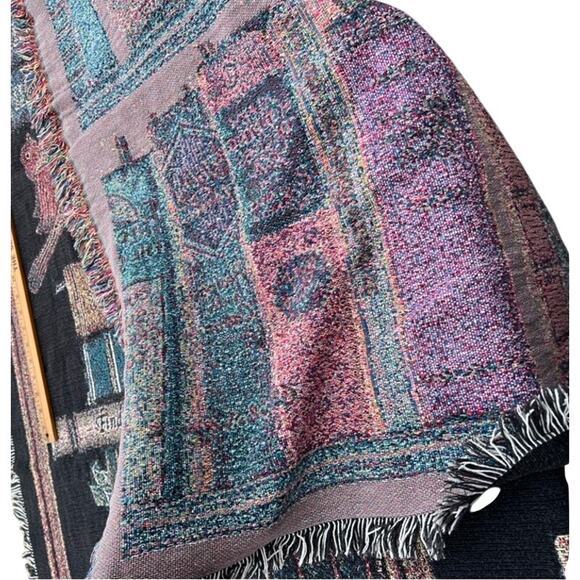 Pure Country Weavers Fredrick the Literate Woven Cotton Throw Blanket Cat Books - Picture 3 of 8